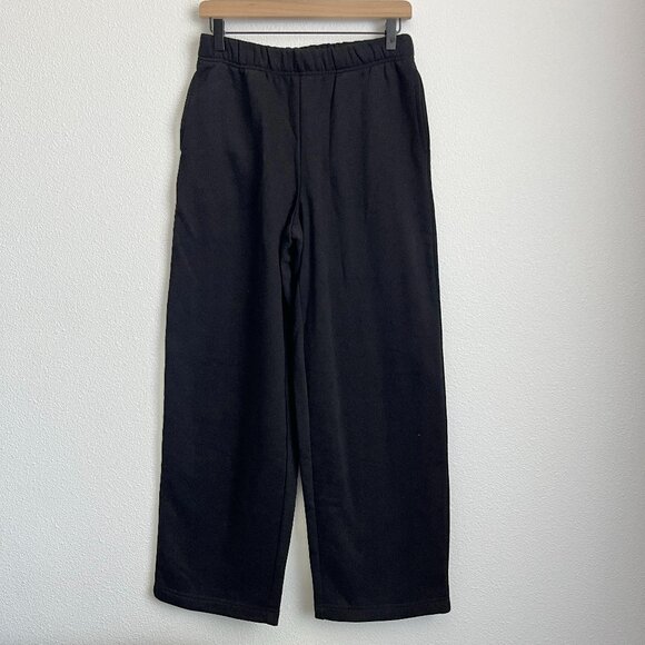 🌻 Gap Vintage Soft Fleece Pocketed High Rise Wide Leg Sweatpant Black - Picture 1 of 7
